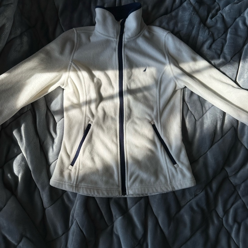 Nautica Women's White Fleece Ski Jacket